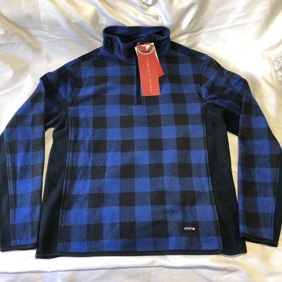 🆕 Canada Weather Gear Buffalo Checker Black & Blue Fleece - Picture 1 of 15